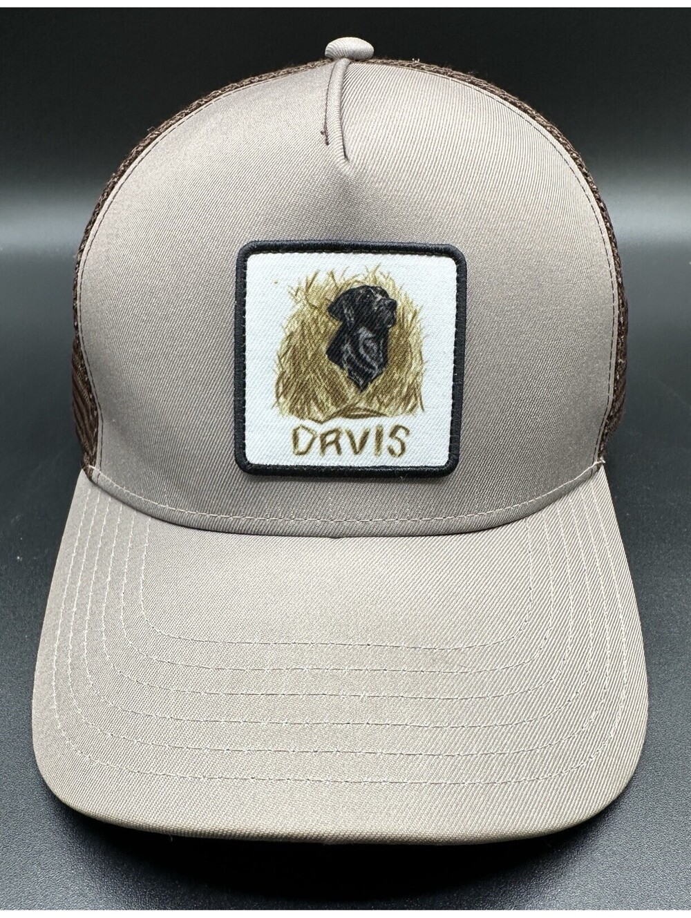 NWOTS Orvis Tan Baseball Adjustable Strapback Hat With Labrador Patch.